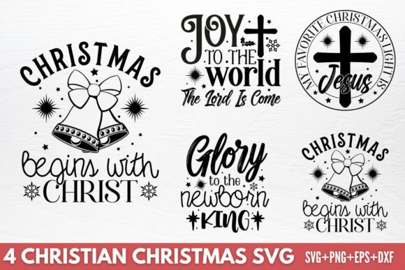 Christian Christmas SVG: 4 Graphics for Crafts & Design