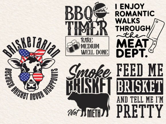 Funny BBQ Quote Bundle SVG: Graphics for Crafts & Content