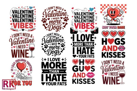 Funny Valentine Quote Bundle SVG: Graphics for Crafts & Content