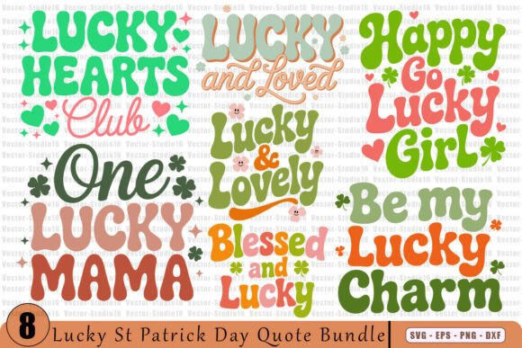 Lucky St Patrick Quote Bundle SVG for Crafts & Graphics