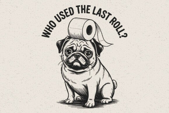 Who Used the Last Roll Dog SVG: Crafts & Graphics for Local Branding